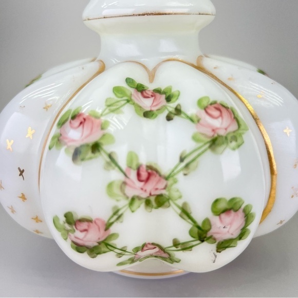 Rare Vintage Fenton Handpainted Melon Vase - Picture 10 of 13